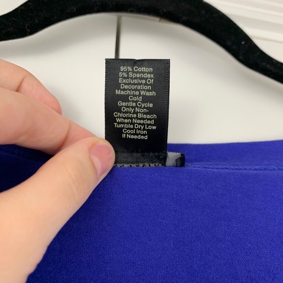 Ann Taylor cobalt blue long sleeve scoop neck top - Picture 6 of 8